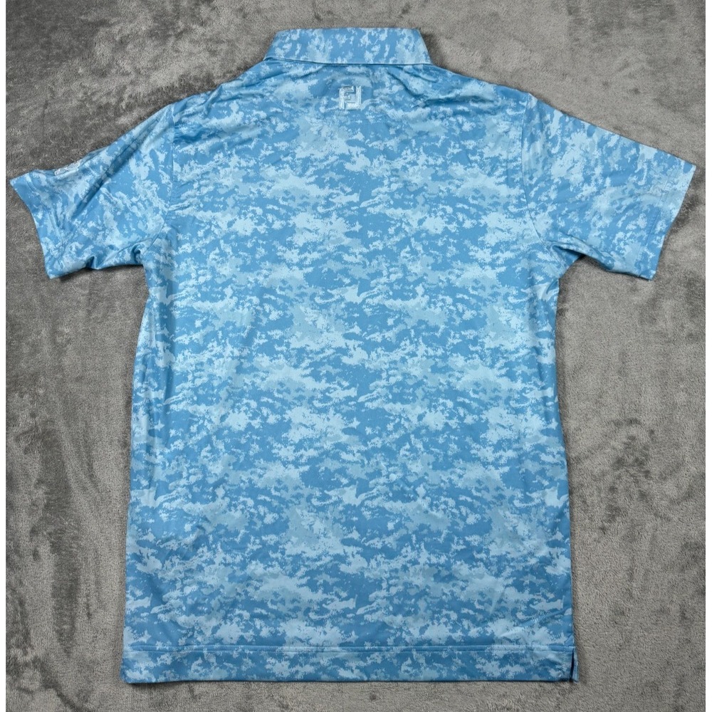 FootJoy Athletic Fit Golf Polo Shirt Mens M Blue Digital Camo Stretch 29095 - Picture 7 of 10